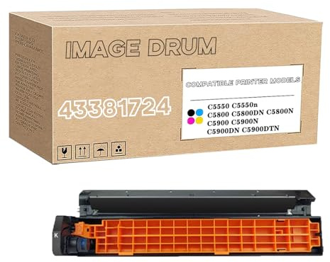 Tamburo Compatibile Per OKI 43381724 43381723 43381722 43381721 Tamburo Immagine, Funziona Per C5550 C5550n C5800 C5800DN C5900 C5900N C5900DN Black