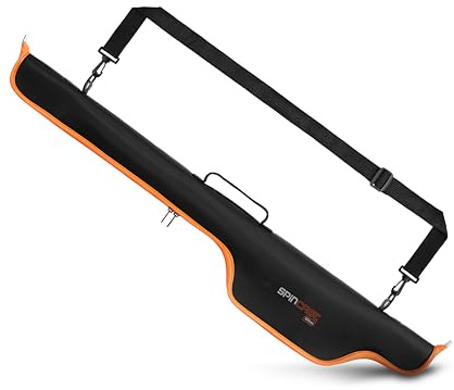 A&N Housse de transport Eva pour canne à pêche 100-140cm – Housse de protection Eva étanche pour cannes à pêche – Robuste sac de transport avec bandoulière et double fermeture éclair, Noir , 100cm