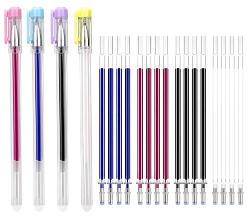 Hitze Löschbare Stifte,4 Farben Stoff Markierungsstifte Mit 20 Nachfüllungen,Nähzubehör Schneiderkreide Alternative Nähmaschinen Zubehör Nähen & Stoffe Nähzeug Sewing Accessories