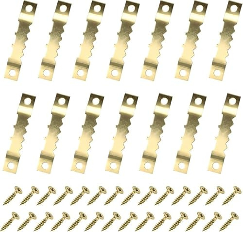 40 Stück Bilderhaken mit 80 Stück Schrauben, zackenaufhänger,Bilderhaken zum Schrauben, Bilderaufhängung, geeignet für Bilderrahmen, Keilrahmen, Bilderrahmen, Uhren, Gemälde