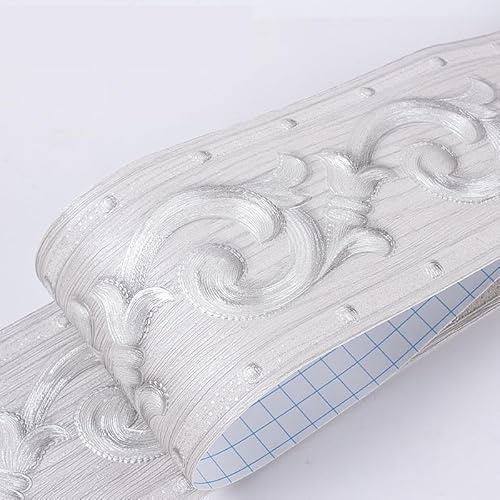 ZUGLQYSX Papel tapiz de líneas cintura impermeable 5M, línea rodapié autoadhesiva for baño, decoración zócalo, adhesivo for bordes suelo pasillo para Baño Cocina(14)