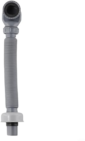 Tuyau de vidange de baignoire flexible à profil bas en P gris PP avec siphon réglable et design peu encombrant pour tuyau de vidange autoportant ou