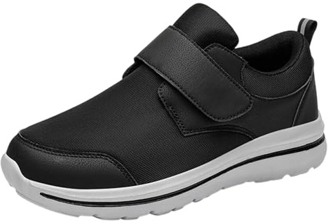 Generisch Baskets larges pour orteils extra larges, chaussures de course confortables pour pieds enflés, oignons, chaussures orthopédiques, Noir , 39 EU