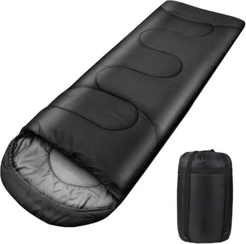 Sleeping Bag for Adults 3-Season - Ultra-Light & Warm, Waterproof Camping Sleeping Bag, Lightweight with Compact Bag for Backpacking, Hiking, Travel