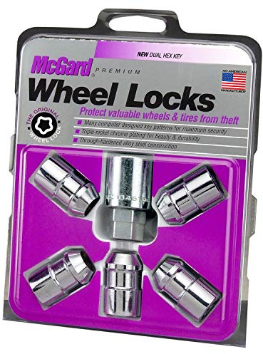 MCGARD 24538 Chrome Cone Seat Wheel Lock (1/2-20 Thread Size) - Set of 5
