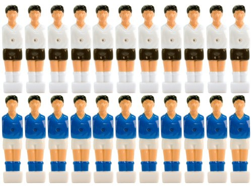 GAMES PLANET 22x Tischfußball Figuren für 13 mm Stangen, für VOLLSTANGEN + HOHLSTANGEN, inkl. Schraubensatz, Tischkicker Kicker