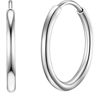 Rafaela Donata Damen Ohrringe 925/- Sterling Silber | rhodiniert, Creolen