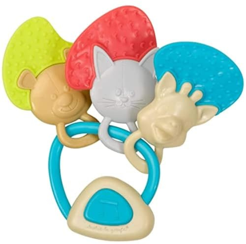 Sophie la Girafe Musik-Schlüsselrassel Fresh Touch mit Beißring Baby ab 3 Monaten | Für Bauchlage Krabbeln und Stehen | 28 kg/m³ | rutschfeste Basis abnehmbarer Bezug waschbar | Geschenkidee Mädchen Junge