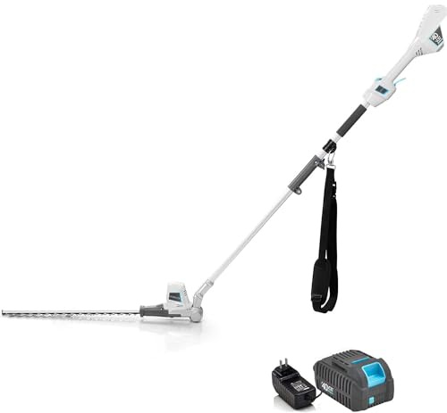 Redback 40V Cordless Pole Hedge Trimmer Long Reach 20 Cutting Length 6 Position Adjustable Head with Battery and Charger