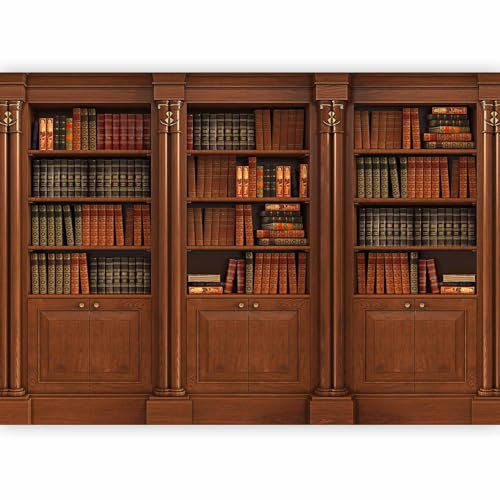 Papier peint murando intissé 350x256 cm Décoration Murale XXL Poster Tableaux Muraux Tapisserie Photo Trompe l'oeil bibliotheque livres i-B-0016-a-a