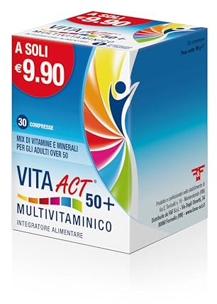 Vita Multivitaminico Act, Mix di Vitamine e Minerali Per Adulti Over 50, 1 Confezione da 30 Compresse
