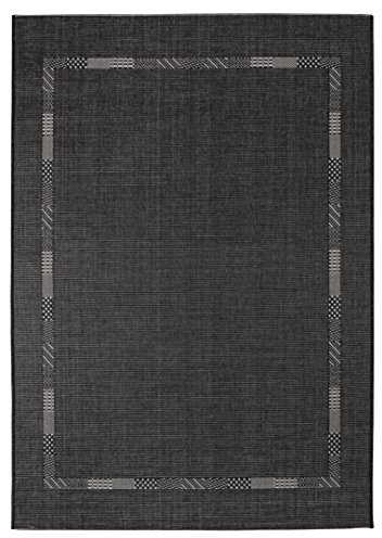 andiamo In- & Outdoor Kurzflor Louisville Webteppich ohne Flor Teppich Polypropylen anthrazit 160x230