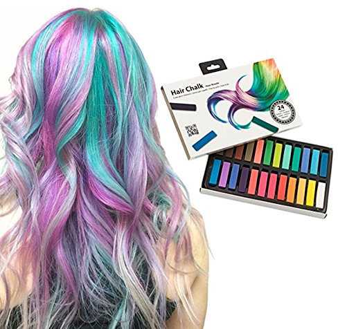 SHOP-STORY - Set mit 24 Haarkreiden – temporäre Färbung ohne Färben und ungiftig – 24 Farben