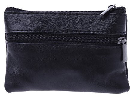 Cuigu Porte-Monnaie Noirr pour Poches Pantalon ou Veste Homme Femmes Carte Coin Porte-clés Zip en Cuir Portefeuilles Poche