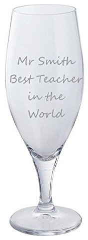 Dartington - Vaso de Cerveza Personalizado (Nombre) para Profesor en el Mundo – Añade el Nombre de tu Profesor Grabado Gratuito.