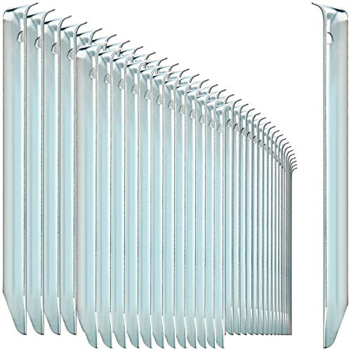 com-four® 48x Zelt-Heringe aus Stahl, halbrunde, robuste Erdnägel | ideal für normalen Boden