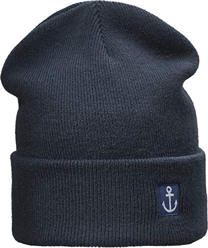 Baddery Strickmütze: Kleiner Anker - Wollmütze Winter-Mütze - Seemann - Herren Damen Jungen Mädchen Kinder - Angler Kapitän Mütze - Streetwear Urban Geschenk (One Size)