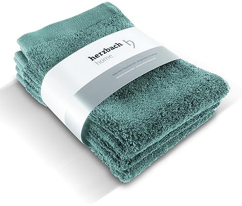 herzbach home Gästehandtuch 3er Set 30 x 50 cm (Ozeangrün) – Hochwertige, weiche & saugstarke Gäste-Handtücher in Premium-Qualität – 100% natürliche Baumwolle