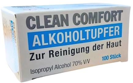 Alkoholtupfer ratiomed 6x3 cm, 100 Stck. Großpackung, Alkohol Pads Tücher Antiseptische Reinigung Sterilisation