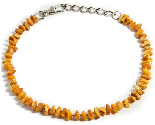 Ungeschliffener Baltischer Bernstein Halsband, geeignet für Hunde und Katzen, verstellbar (35-40 cm Honey)
