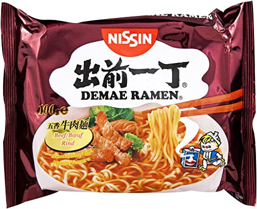 Nissin Nouilles Instantanées Bœuf Demae Ramen, Ramen Japonais au goût de Bœuf 100g (Pack de 15 sachets)