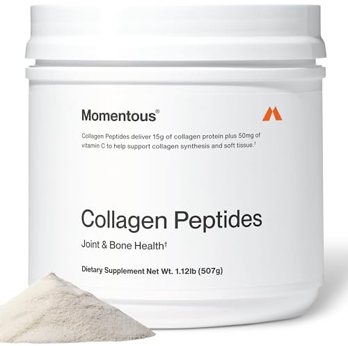 Momentous Grass-Fed Collagen Peptides Powder - Collagen Protein Powder with Fortigel & Vitamin C for Hair, Skin, Nails, & Joint Health Support - NSF Certified for Sport - Packaging May Vary