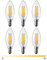 EDISHINE Ampoule E14 Dimmable en Continu, 4,8 W Équivalent 50 W, 420 LM, Ampoule LED E14 Blanc Chaud 2700K, Ampoule Filament avec Petit Culot à Vis Edison en Forme de Bougie C35, Lot de 6