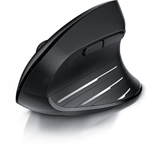 Souris Verticale sans Fil Optique, Bluetooth + 2,4 Ghz Vertical Wireless Mouse, 2400 dpi, 6 Boutons, Ergonomique reposante pour Le Bras, soulagement de l'épicondylite, Plug and Play, PC et Mac