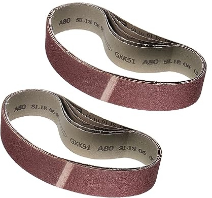 Kozelo 10pcs Sanding Belts - [ 50mm x 692mm, 80 Grit ] Sandpaper Belt Strip Sander Paper for Wood Paint Sanding Metal Polishing