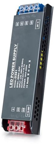 BRIMETI 24V LED Driver 400W LED Transformer AC 240V to DC 24 Volt 16,6A Ultra Slim Power Supply Constant Low Voltage Switching, Adapter for Strip Light Cabinet Lights