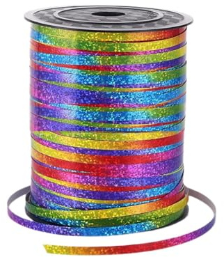 Cinta Rizadora Arcoíris, 250 Yardas Rollo De Cinta De Arco Iris, Cinta Regalo, Cuerda De Globos, Cinta Globos Brillante, Cinta De Navidad, para Cumpleaños, Boda, Fiesta, Festival, Flores Floristería