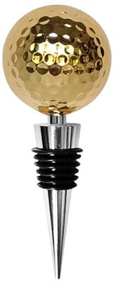 Generic Novelty Portable Golf Ball Wine Bottle Stopper Leakproof Housewarming Gifts Sealing Reusable, Golden, 11cmx4.2cm
