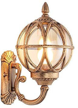 CHUNCIN - Retro Globo da esterno Paesaggio Apparecchio di illuminazione da parete Antico Rustico Impermeabile Palla Giardino Recinzione Applique da parete Lampada Esterno Antipioggia Antiruggine