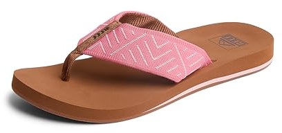 REEF Women's Sandals Spring Woven, Arch Support Flip Flops For Women, Strawberry Pink, 5.5 UK