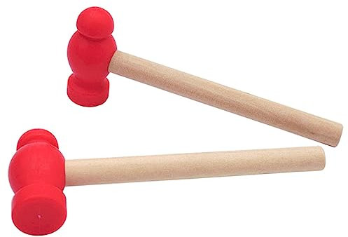 HONMEET Holzspielzeughammer 2 Stück Für Kinder Simulationshammer Aus Robustem Holz Kleines Hammerspielzeug Für Puppenhaus Für Kreatives Spiel Als Für Jungen Und Mädchen