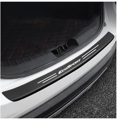 Car Carbon Fiber Rear Bumper Protector Strip for Ford Ecosport，Auto Rear Trunk Door Sill Guard Sticker Plate Accessories