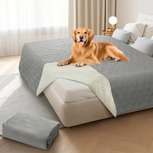 PICK FOR LIFE wasserdichte Hundedecke, 208x208cm rutschfeste Hundedecken als Schutz für Sofa & Bett. Waschbare Haustierdecke, ideal für große, kleine Hunde