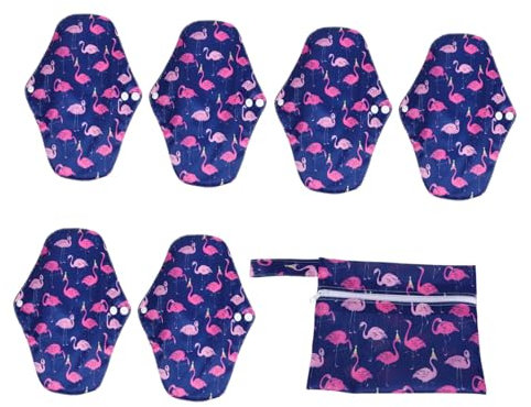Healeved 1satz Wiederverwendbare Damenbinden Aus Bambus Tragetasche Waschbare Umweltfreundliche Hygienepads Für Menstruation Teiliges Mit Niedlichem Design