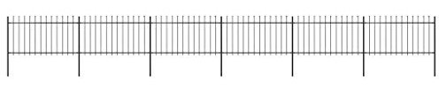 Gartenzaun mit Speerspitzen, ShGaxin Sichtschutz Zaun, ZaunsichtschutzB, Steckzaun, Garten Zaun,Teichzaun, Zaunelemente, Garden Fence, Stahl 10,2 x 1 m Schwarz