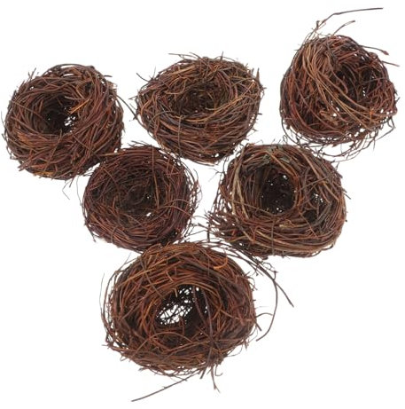 Outanaya 6stücke Miniatur Vogel Nester Ornamente Für DIY Garten Kreative Kleine Vogel Nest Dekorationen Für Ostern Und Partys Für Garten Deko Und Handwerksprojekte