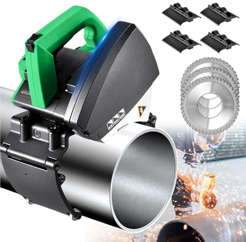 agreilduite Tagliatubi Elettrico 5 velocità con 3 Lame Inox per Acciaio/Rame/PVC, Diametro 15-400mm per Condotte Industriali e Edilizie (3 Dimensioni),400