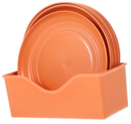 ibasenice 8pièces Lot de Assiettes Peu Profondes pour Chat Adaptées Aux Petits Chiens Et Chatons Base Antidérapante Design Orange pour Croquettes Et Friandises