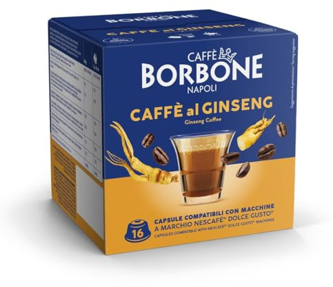 Caffè Borbone Caffè al Ginseng - 64 Capsule - Mix di Gusto ed Energia - Compatibili con le Macchine a marchio Nescafè®* Dolce Gusto®*