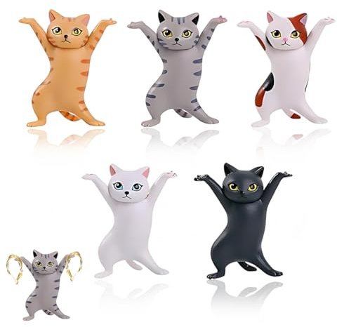Dancing Cat Stifthalter,5 Stücke Dancing Cats Stiftehalter, kreativer Sarg-Tänzer für Schreibtisch oder Heimdekoration, Bunt