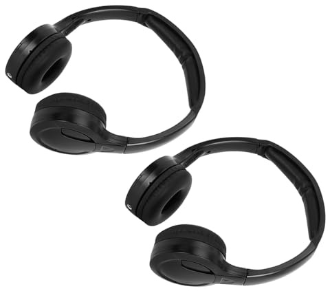 Walfront Auriculares para Automóviles Estéreo Infrarrojo Diseño Ergonómico Auto Auto Mute Auriculares Universales Ligeros Plegables para el Reproductor de DVD de Automóvil Sonido de