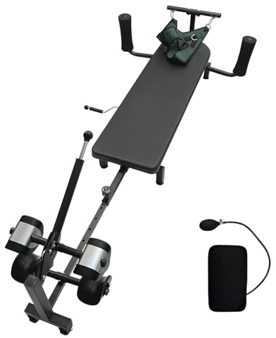 Rückenstretch Traktionstisch, Rückenstrecker Gerät, Länge Verstellbar von 145-190cm, mit Airbag-Schutz für die Taille, Rücken Streckbank, Rücken-Dekompressions-Nackenstrecker, 150kg Gewichtskapazität