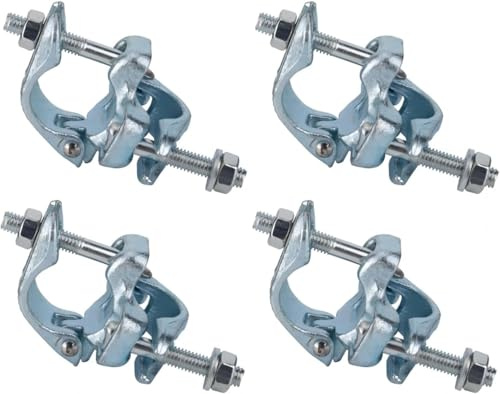TTBDEHTK 4 Pack Scaffolding Forged Couplers, Scaffolding Fixed Cross Couplers, Swivel Pipe Clamps for 1.65 to 1.9 (42mm to 48mm) OD Tube