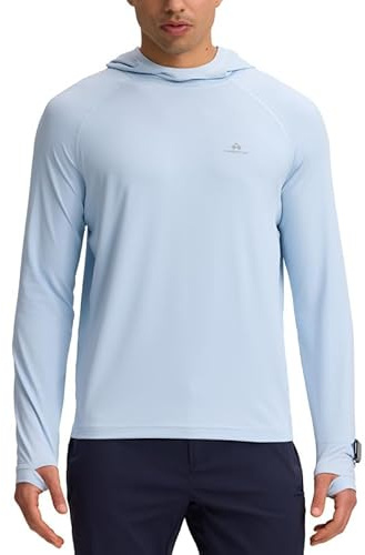 Pioneer Camp Sweat à capuche UPF 50+ pour homme comme t-shirt de protection UV – Rashguard d'extérieur à séchage rapide pour les sports nautiques, la pêche et l'été avec trou pour les pouces