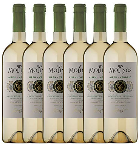 Los Molinos Tradición Blanco D.O. Valdepeñas - Paquete de 6 x 750 ml - Total: 4500 ml