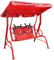 vidaXL Kids Swing Seat with Canopy - Red Garden Outdoor Hammock Chair, Steel Frame, 115x75x110 cm - Relaxation and Fun for Patio/Deck